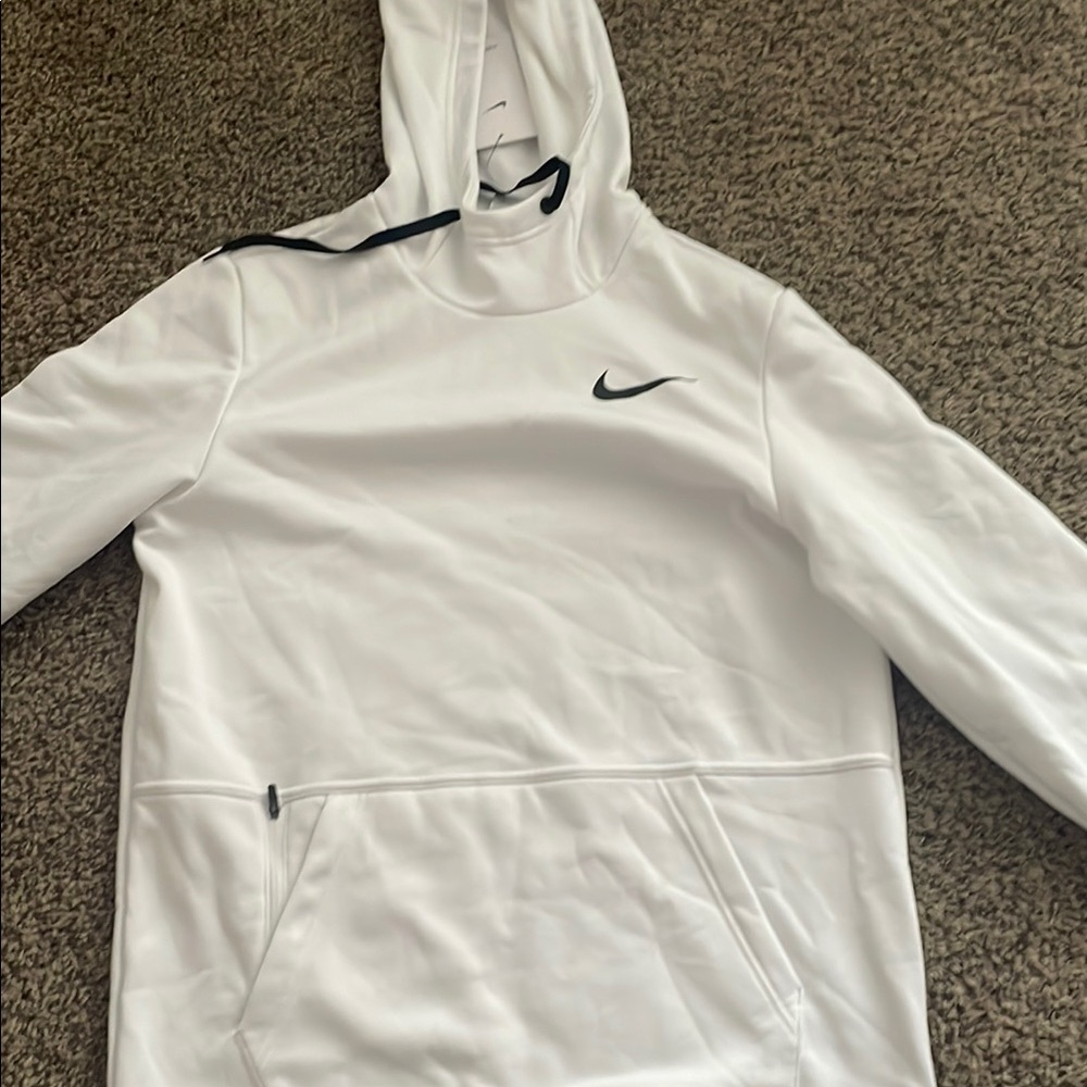 Nike White “Training” Hoodie with Black Logo
